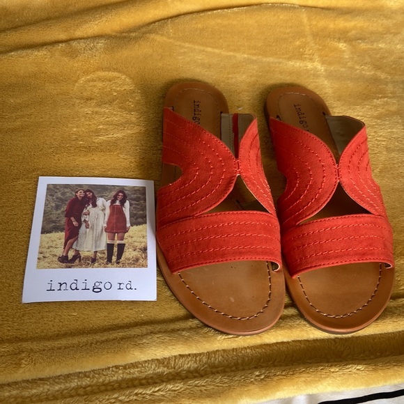 New women’s sandals burnt orange vintage design in 8M - Picture 2 of 6